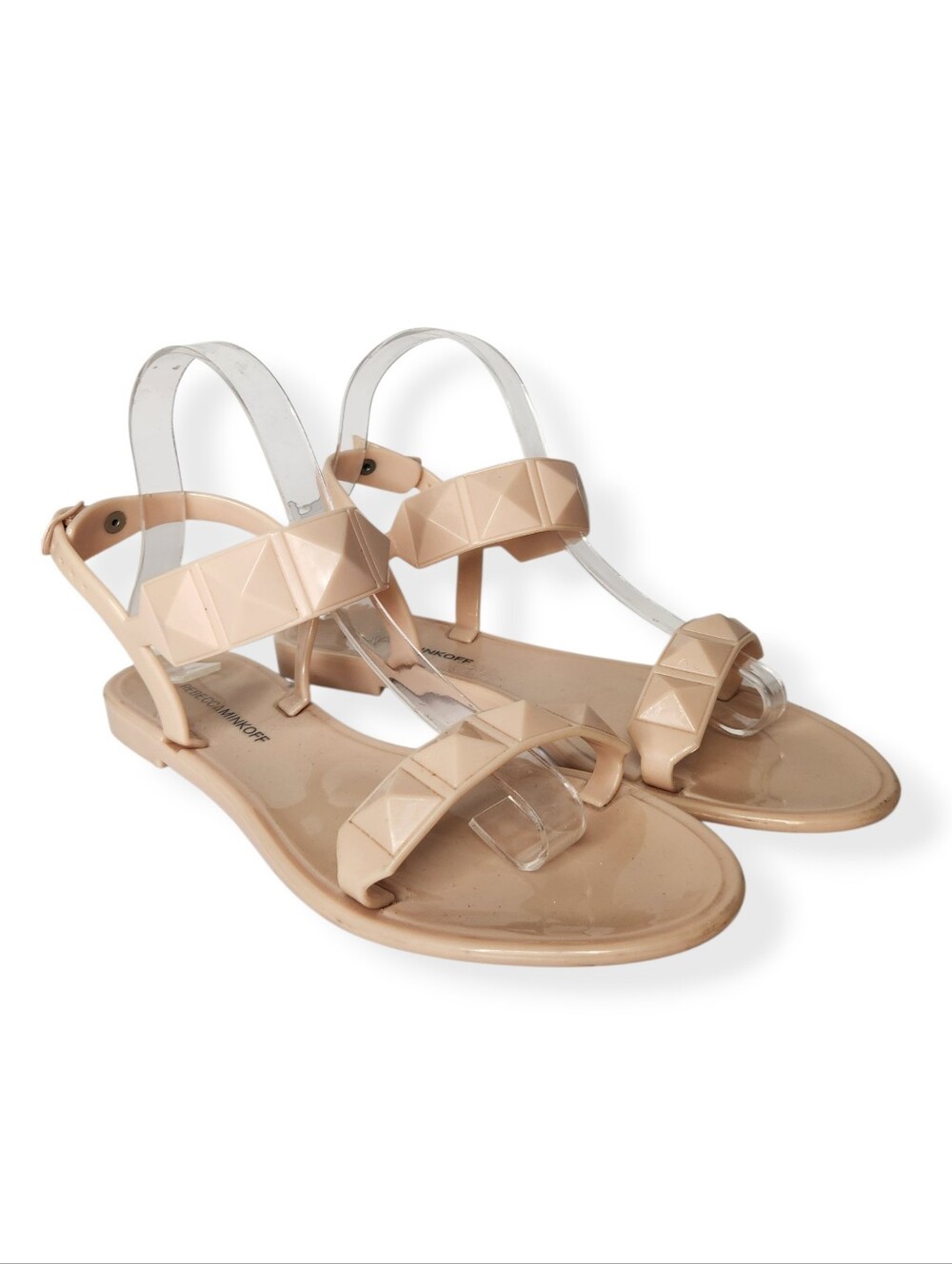 Rebecca Minkoff Jana Jelly Rockstar Sandals Nude Beige Women's Size 38 8